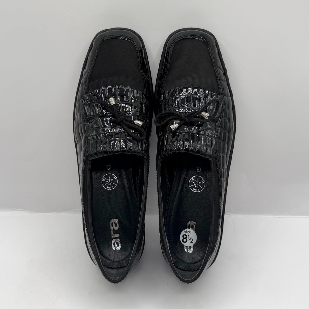 Ara Rachel Women's Loafers: Black Faux Croc Patterned - Size 8.5 US - Picture 3 of 8